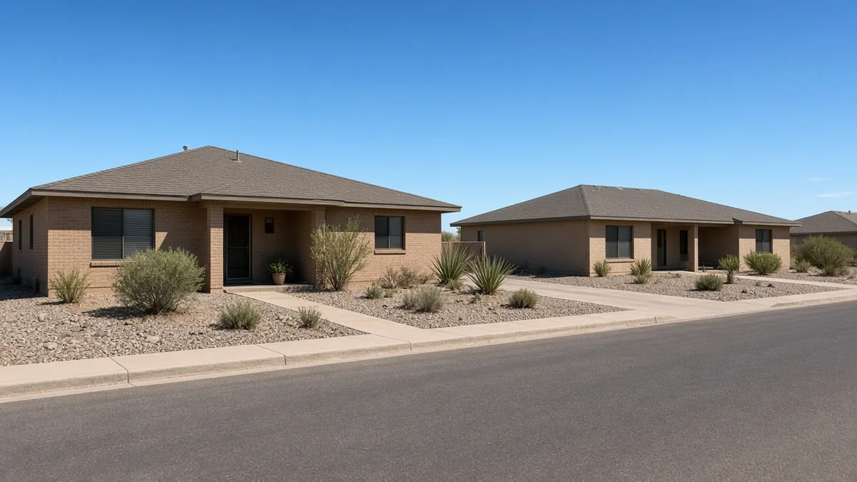 Two neighboring Phoenix ranch houses on a quiet street