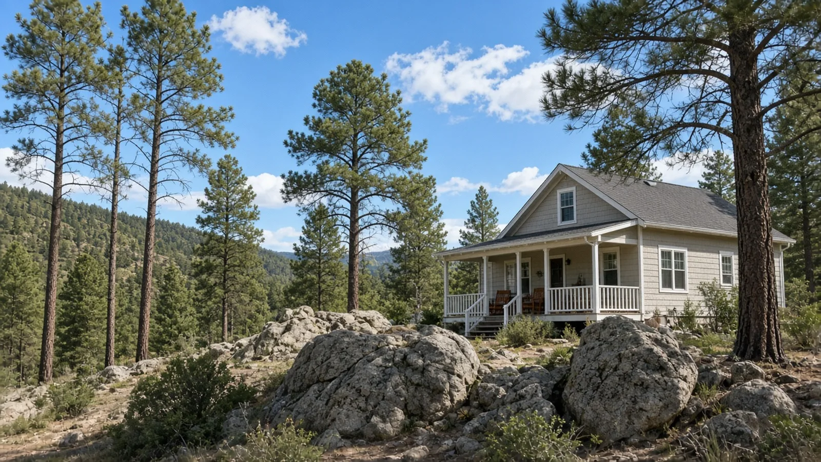 Prescott pines and hillside homes in Yavapai County
